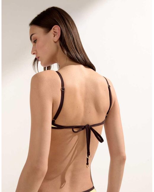 Calzedonia Natural Piping Balconette Bikini Top