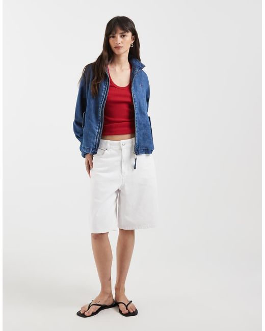 Tommy Hilfiger Blue Chambray Funnel Neck Jacket