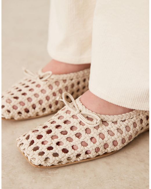 ASOS Natural – lysandra – leder-ballerinas