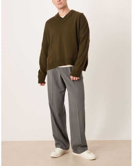 ASOS – elegante hose aus flanell in Gray für Herren