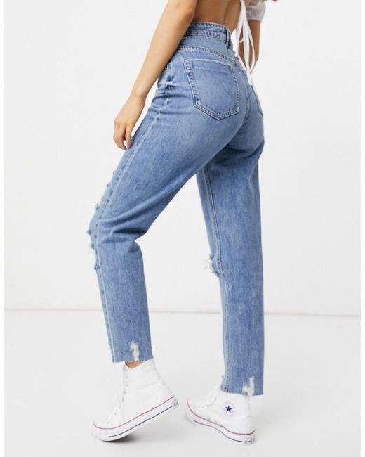 Pimkie Mom Jean With Rips in Blue | Lyst Australia