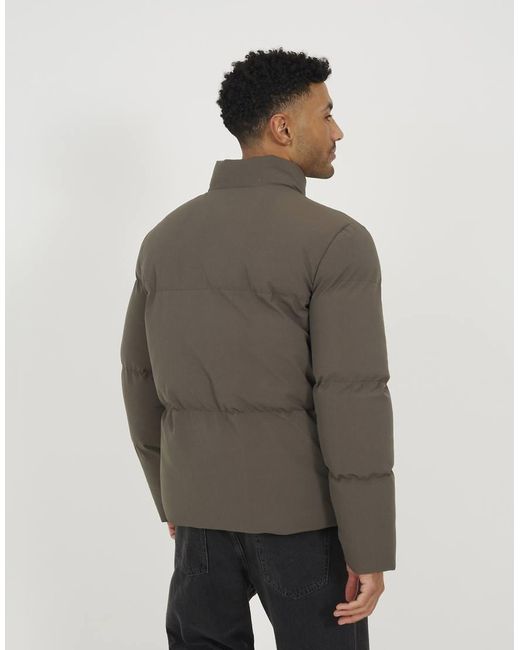 Brave Soul White Funnel Neck Padded Jacket for men