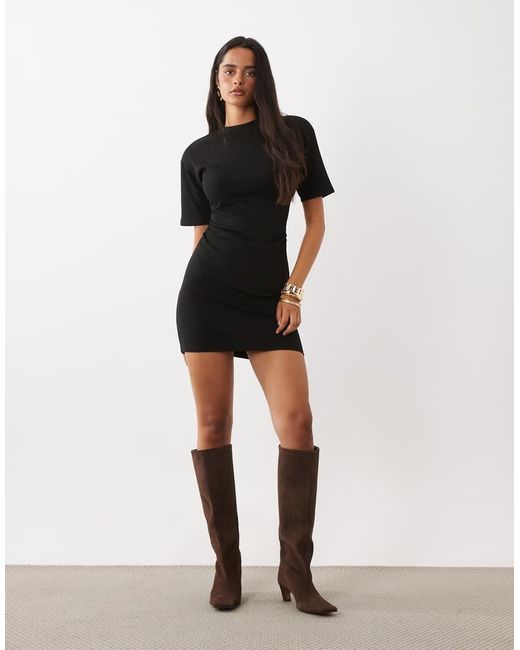 ASOS Black Drape Waist Mini Dress