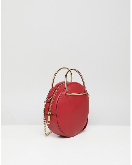 ALDO Circle Crossbody Bag With Gold Top Handle In Red Lyst