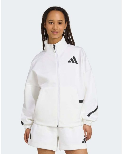 Adidas Originals White Adidas Originals Z.N.E. Track Top