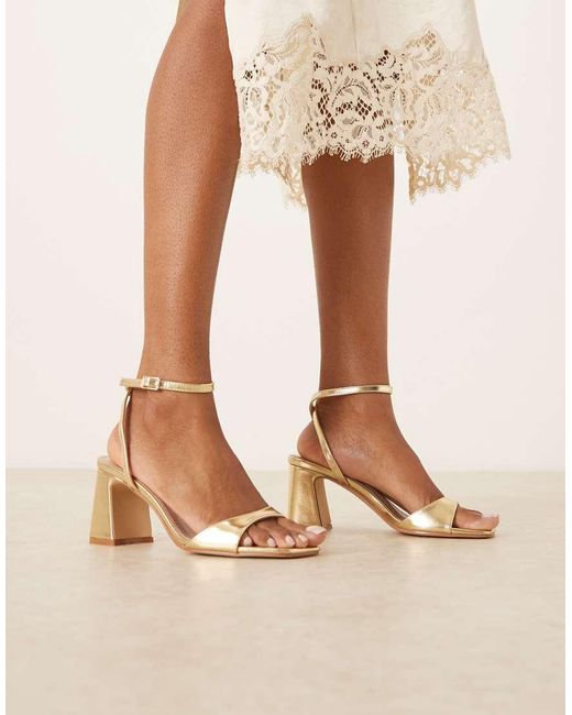 Raid Wide Fit Natural Raid Cora Wide Fit Block Heeled Sandals