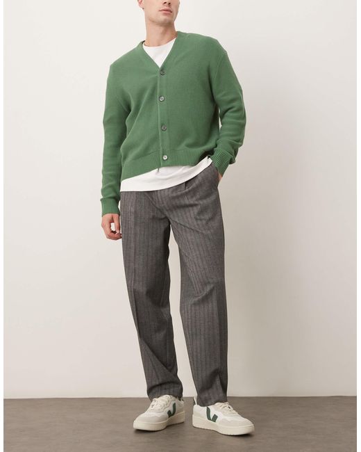 ASOS Green Smart Oversized Tapered Trousers for men