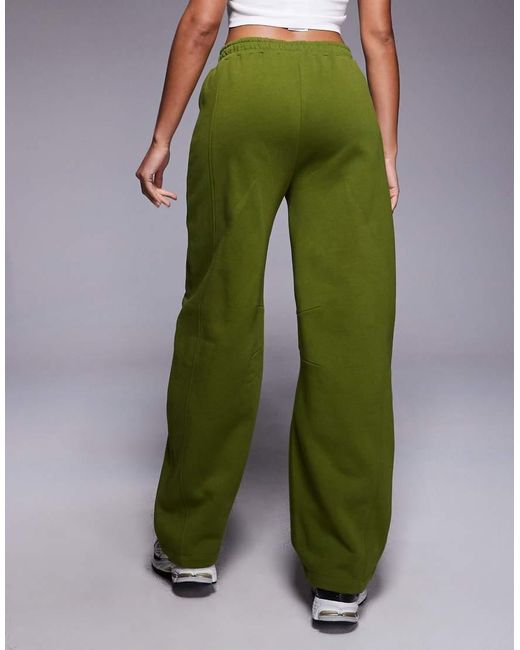 ASOS Green Co-ord Barrel Leg jogger With Seam Detail
