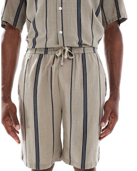 Only & Sons Multicolor Linen Look Shorts for men