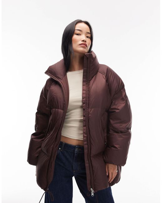 ARKET Purple Down Puffer Long Line Jacket