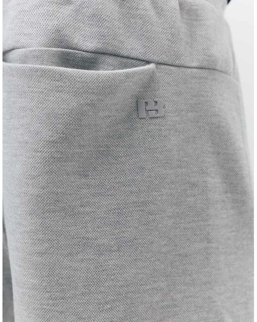 Pull&Bear Gray Piqué Jogger Bermuda Shorts for men
