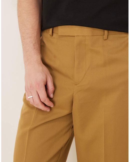 Pantalon habillé décontracté coupe fuselée - camel ASOS pour homme en coloris Natural