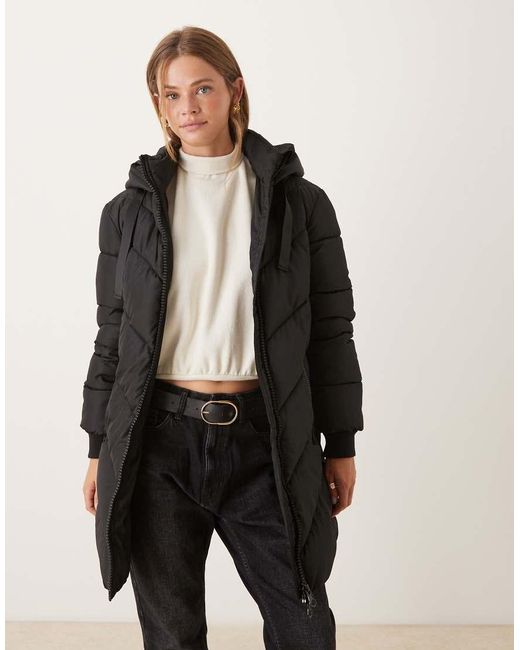 Jdy Natural Chevron Hooded Padded Coat