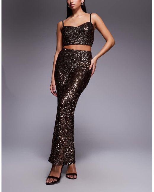 New Look Blue Co-ord Sequin Wide Leg Trousers
