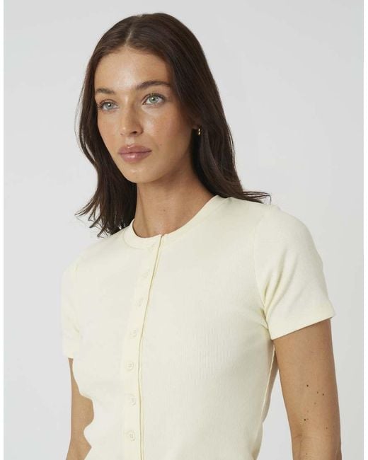 Brave Soul White Cotton Rich Short Sleeve Button Down Top