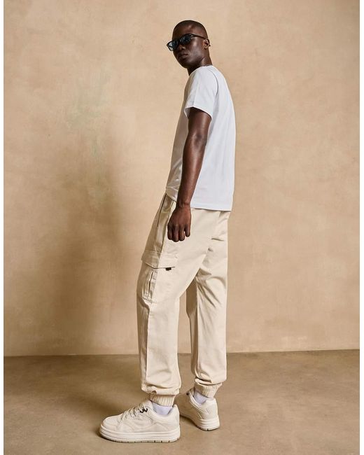 Joggers Cargo di Bershka in Natural da Uomo