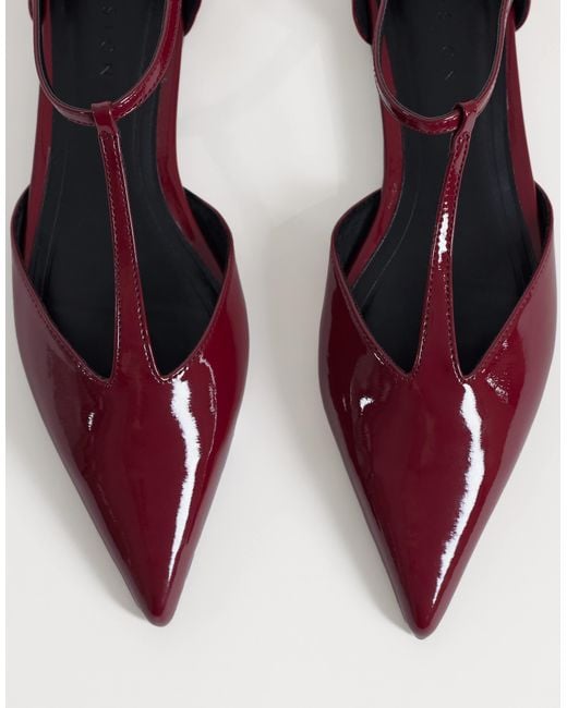ASOS Brown Lover Pointed T Bar Ballets