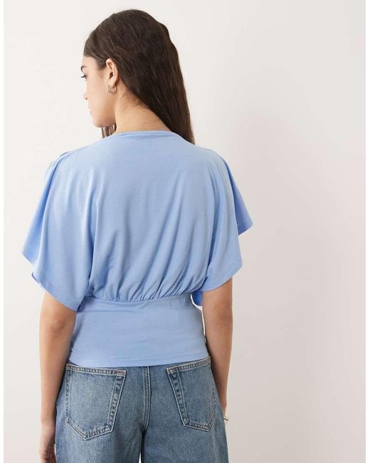 ASOS Blue Multi Way Button Up Top