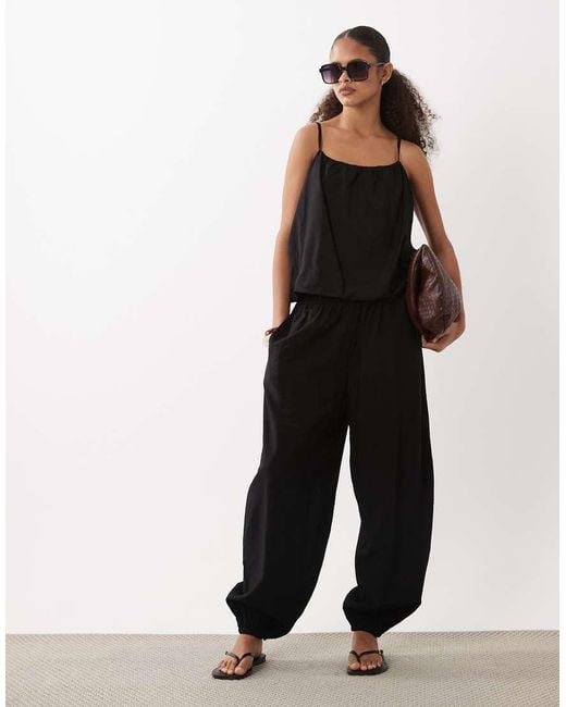 Aware Black High Waist Balloon Trouser With Cuffed Ankle Co-ord