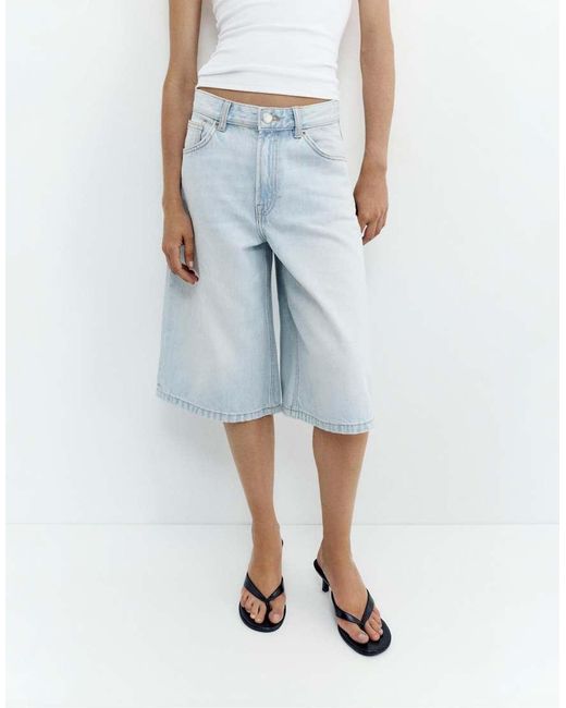 Pull&Bear Blue Low-Rise Jorts