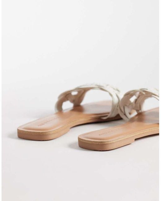 ASOS Natural Faina Weave Flat Sandal