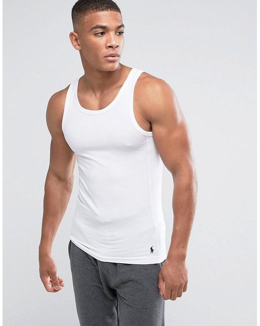 Polo Ralph Lauren Muscle Fit Super Stretch Singlet In White for men