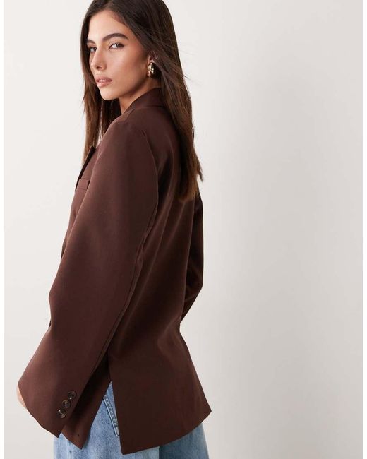 ASOS Brown Double Breasted Blazer