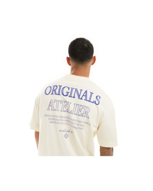 Jack & Jones White Oversized T-shirt With Logo Back Print for men
