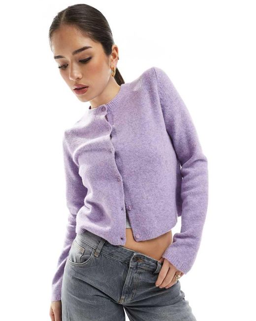 Cardigan Micro di Pull&Bear in Purple