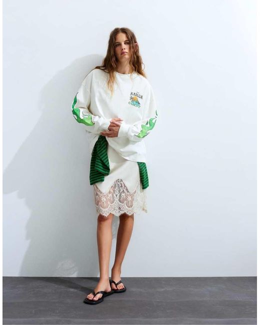 Pull&Bear Green Kailua Graphic T-shirt