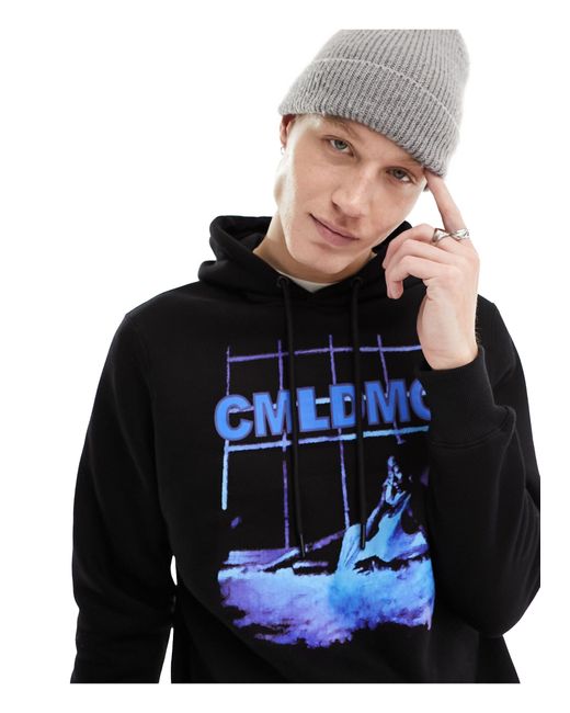 Criminal Damage Gray Hoodie With Graphic Large Front Print for men