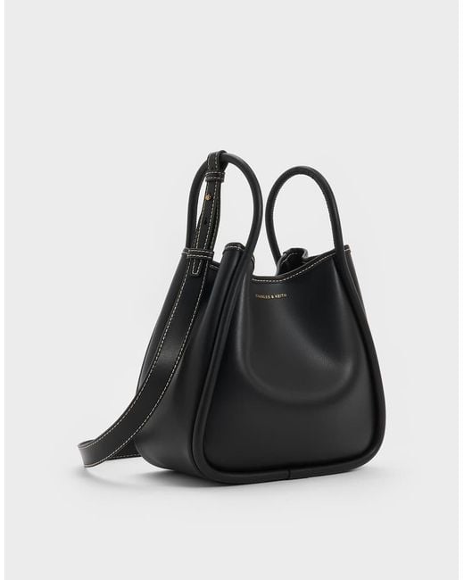 Charles & Keith Green Mini Lyla Tubular Tote Bag