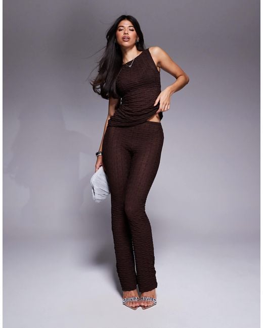 ASOS Purple Semi Sheer Texture Slim Leg Pants