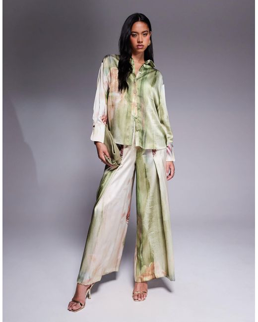Chemise d'ensemble en satin à imprimé floral DASKA en coloris Multicolor