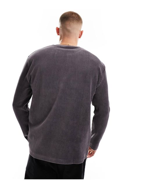 ASOS Gray Asos Dark Future Relaxed Long Sleeve T-shirt for men