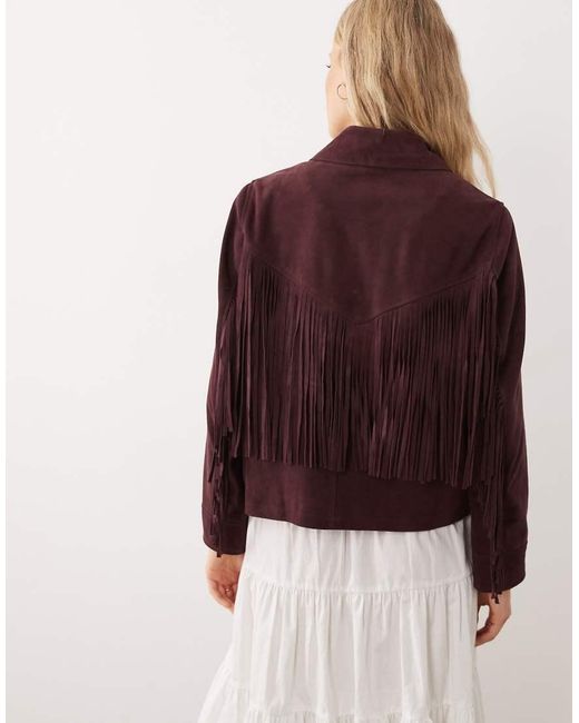 Urbancode Purple Western Fringed Jacket