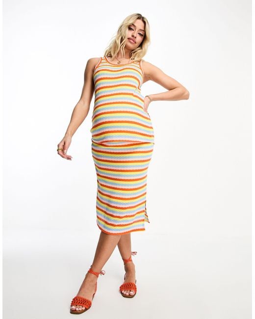 Mama.licious Orange Mamalicious Maternity Stripe Top Co-Ord