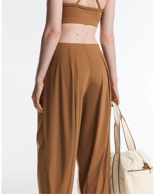 Oysho Natural Light Touch High-rise Long Barrel Trousers