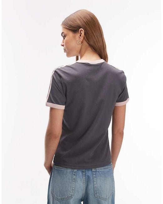 Adidas Originals Gray 3 Stripe T-Shirt