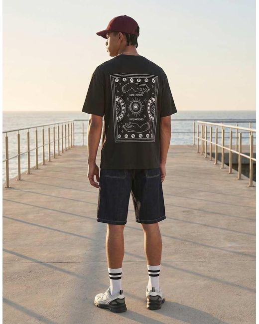 Jack & Jones Black Oversized T-shirt With Zodiac Back Print T-shirt for men