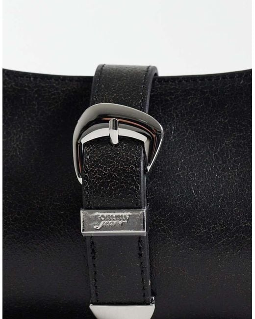 Tommy Hilfiger Black Buckle Shoulder Bag