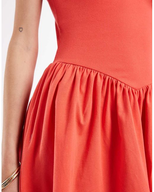 ASOS Red Contrast Trim Mini Dress