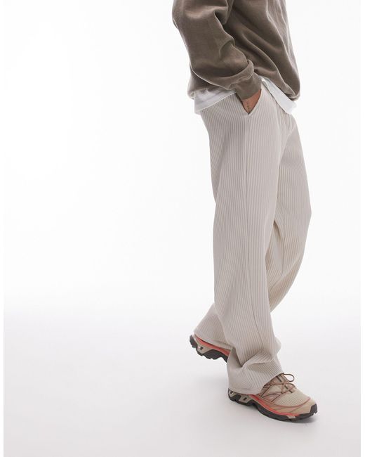 Pantalon large en plissé - clair Topman pour homme en coloris Gray