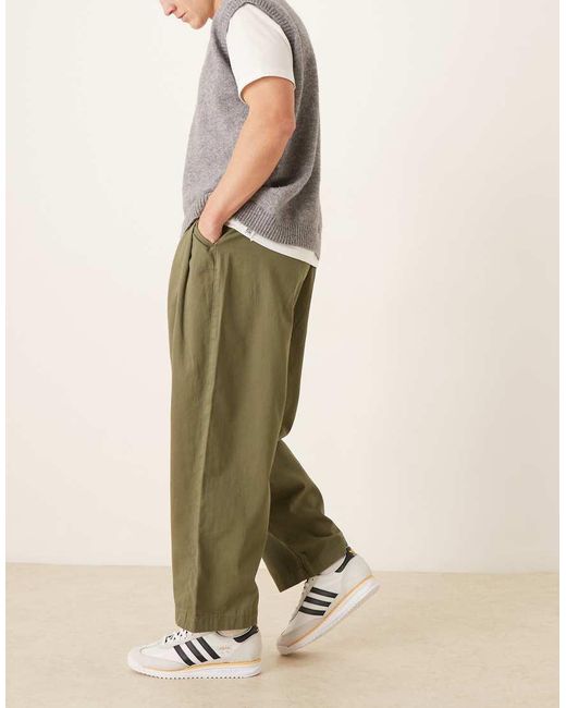 ASOS Natural Oversized Tapered Chinos for men