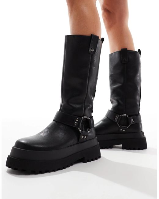Buffalo Black Tall Biker Boot
