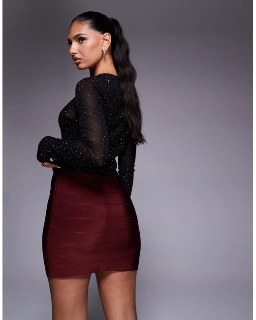 ASOS Blue Bandage Panel Mini Skirt