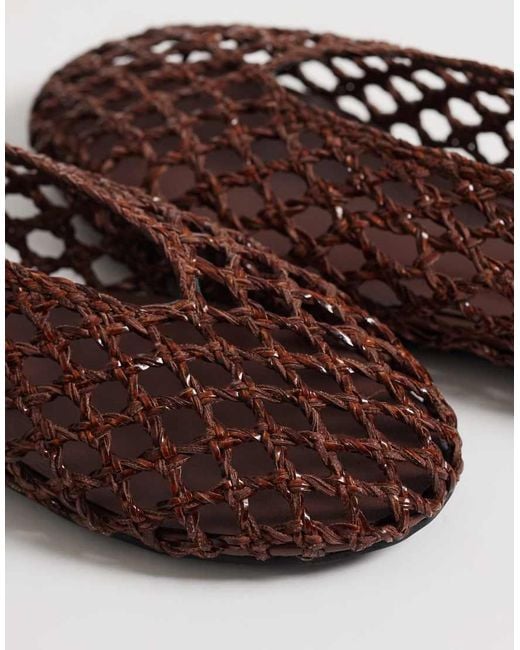 Glamorous Brown Woven Ballet Flats
