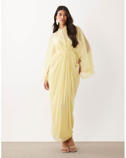 asos gold maxi dress ASOS DESIGN chainmail sequin asymmetric draped dress maxi dress in gold