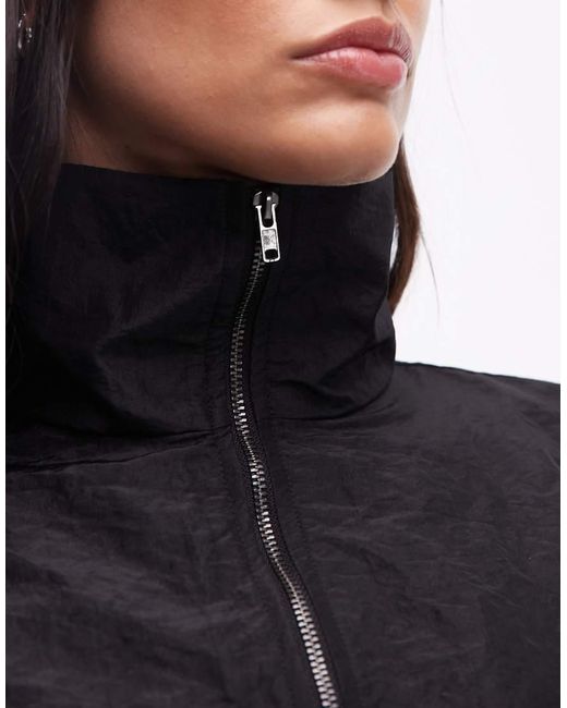 ASOS Blue Taffeta Half Zip Windbreaker