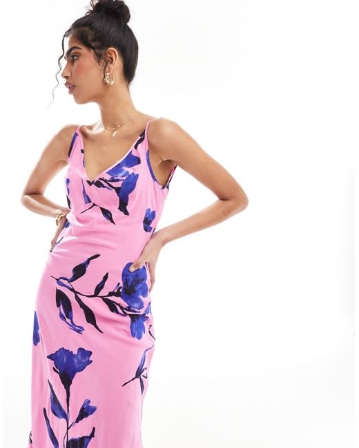 ASOS Pink High Apex Spun Midi Dress